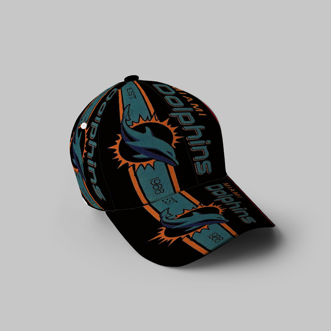 Miami Dolphins Logo Art 6 3D Printing Baseball Cap Classic Hat