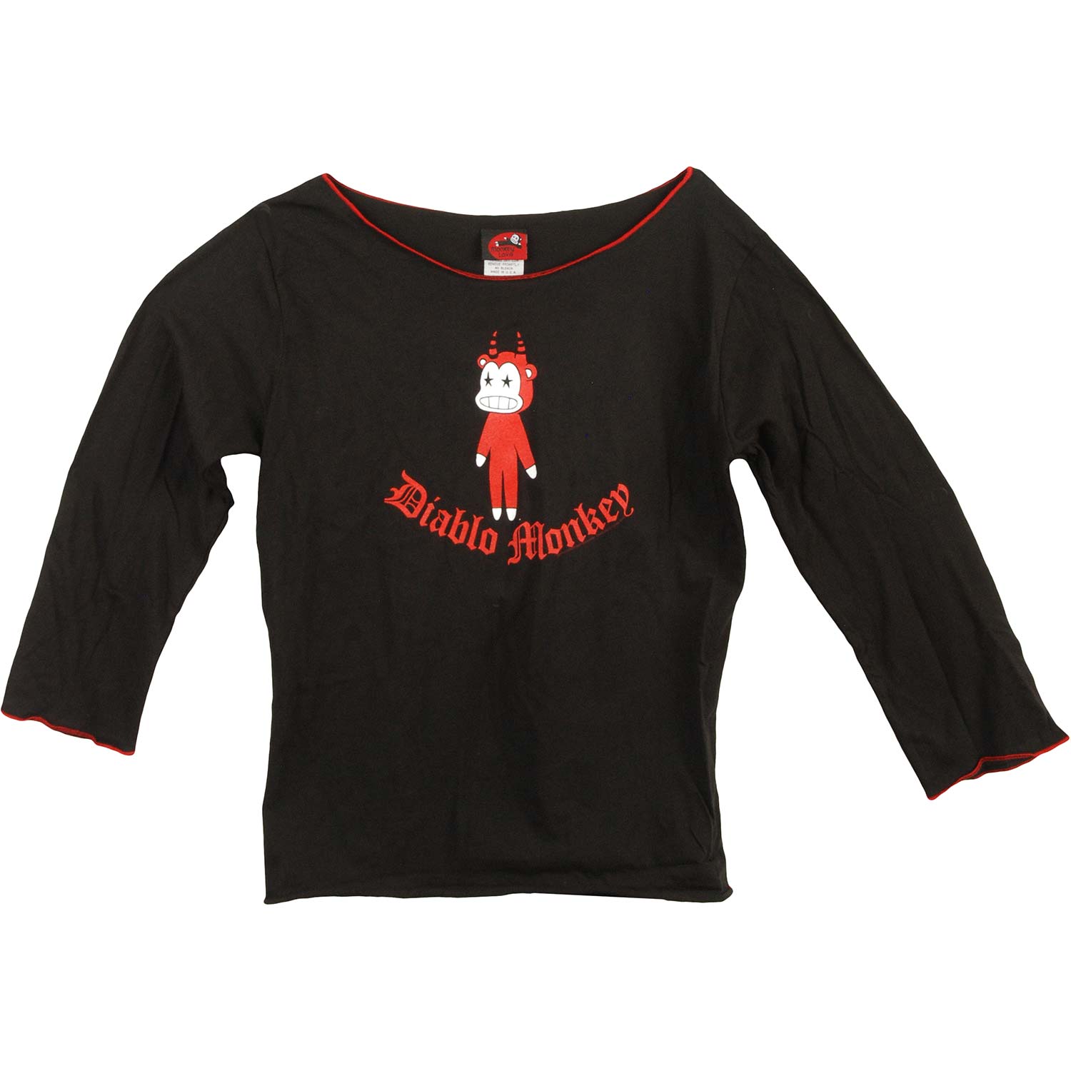 Diablo Monkey Scoop Neck Long Sleeve Junior Top