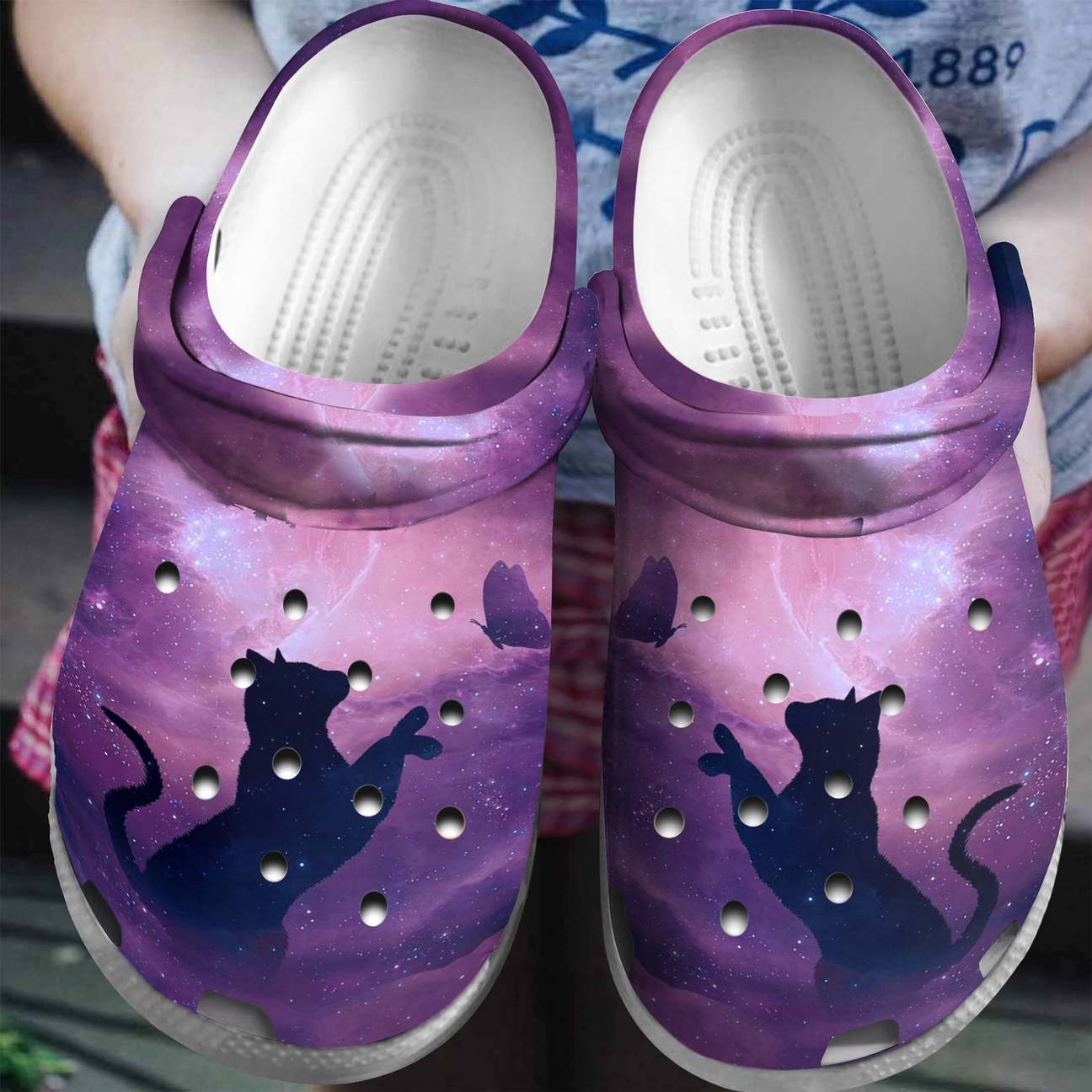 Cat Personalized Clog, Custom Name, Text, Color, Number Fashion Style For Women, Men, Kid, Print 3D Cute Cat Purple