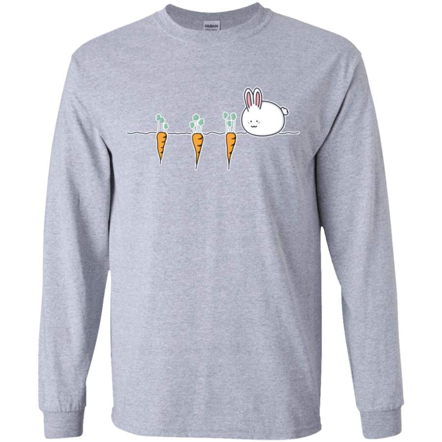 Kawaii Rabbit and Carrots Youth Long Sleeve T-Shirt