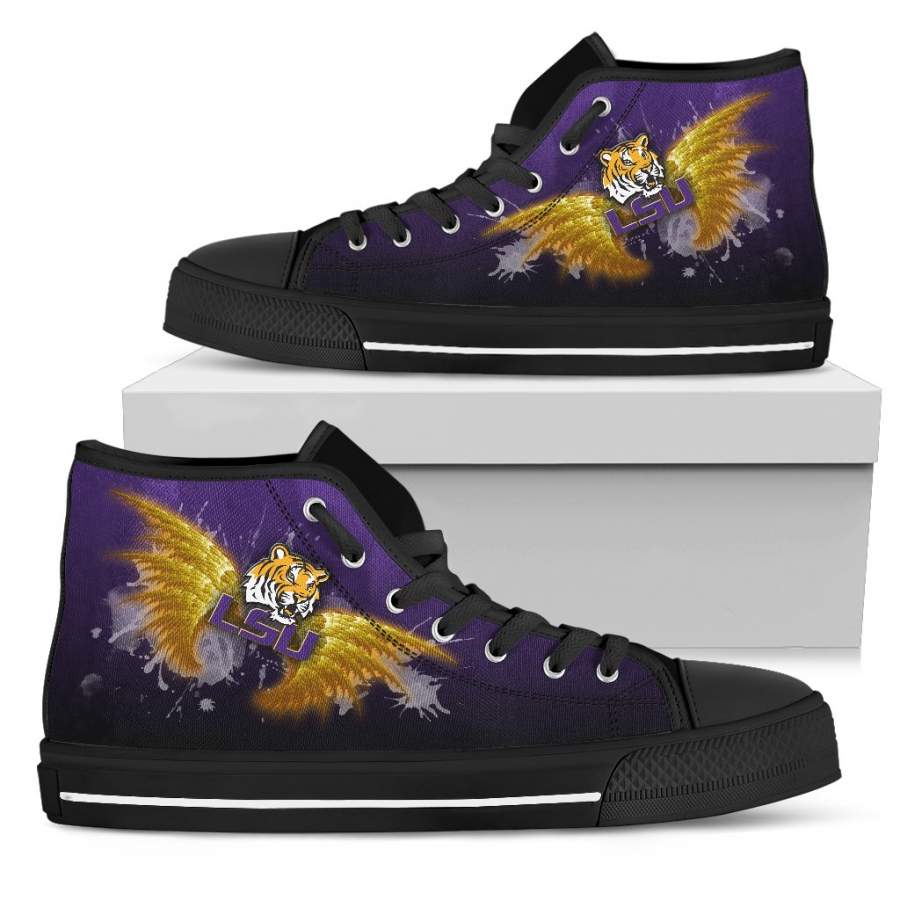 Angel Wings LSU Tigers High Top Shoes