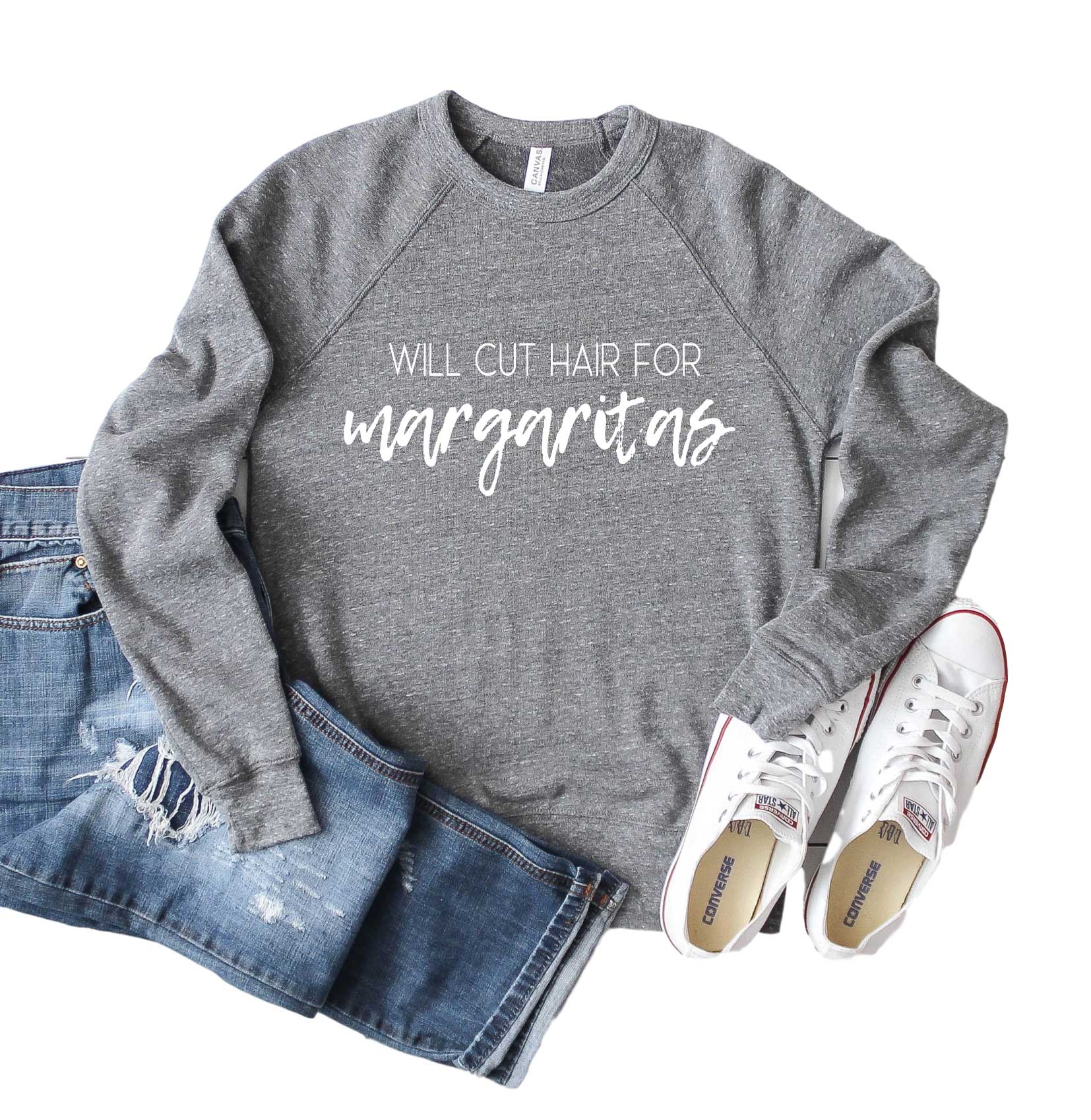 Will Cut Hair For Margaritas Sweatshirt | Unisex Triblend Sweatshirt