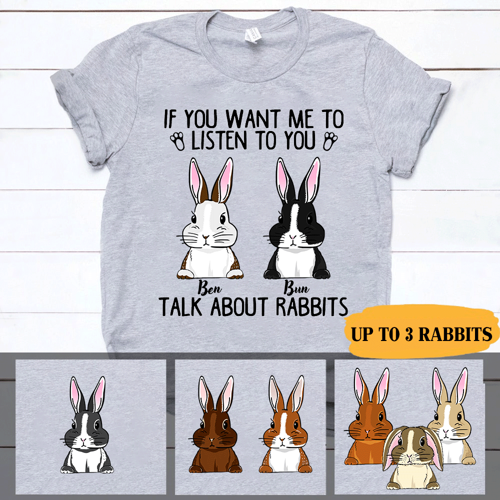 Rabbit Shirt Personalized Name and Breed Talk About Rabbits Personalized Gift