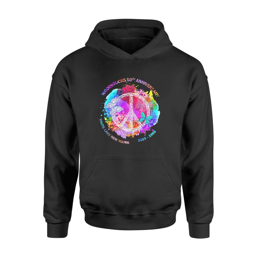 Woodstocks 50th Anniversary Peace Love T-Shirt – Standard Hoodie