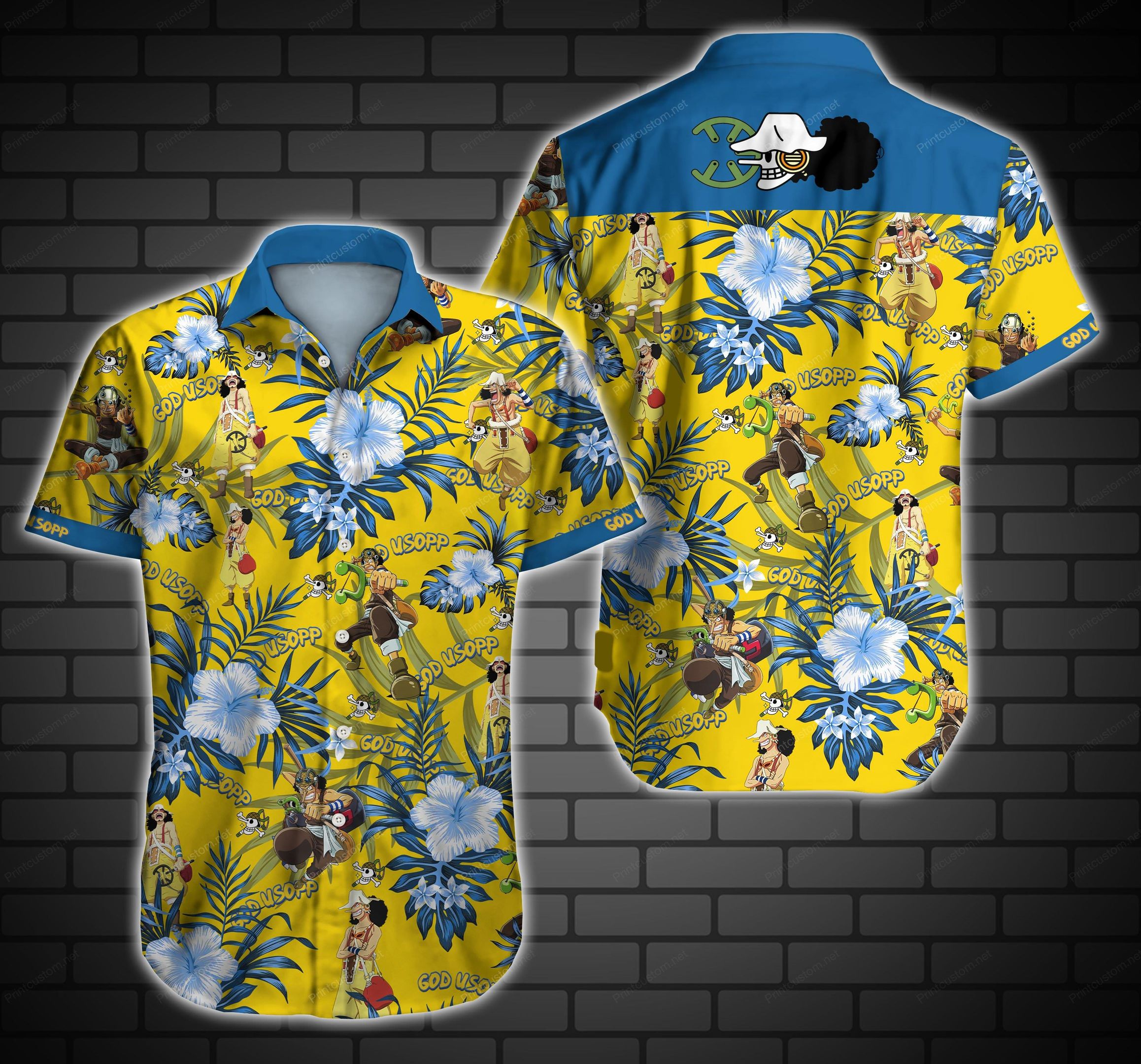 Tlmus God Usopp Hawaiian Shirt Summer Button Up For Men Beach Wear Short Sleeve Hawaiian Ha99210