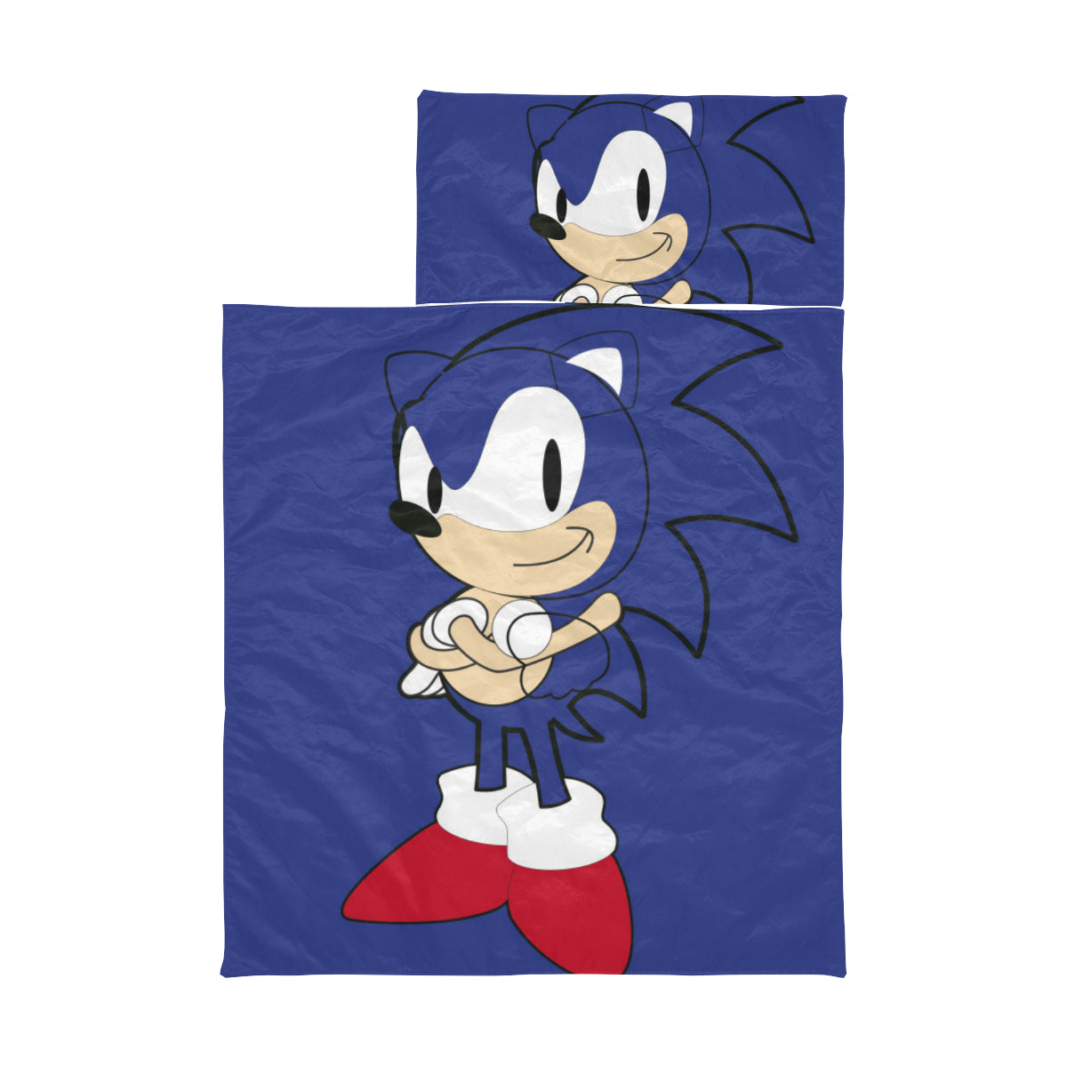 Sonic The Hedgehog Sleeping  Bag Small Size 30 Inch(W) X 33 Inch(L), Pillow Cover 21 Inch(W) X 10 Inch(L) For Kid