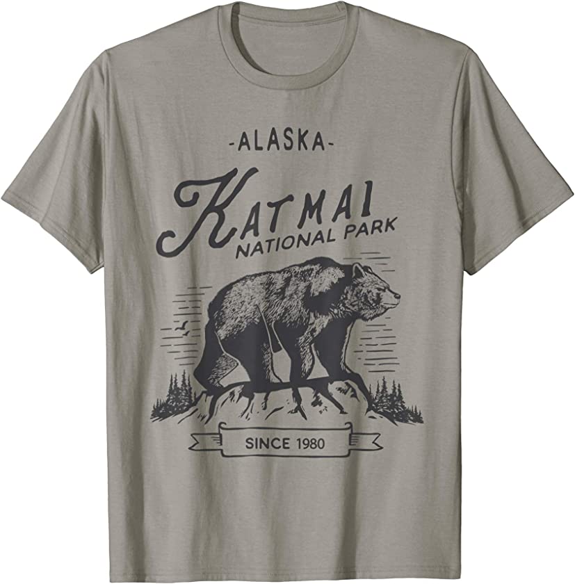 Vintage Katmai National Park T Shirt Retro Bear Alaska T-Shirt