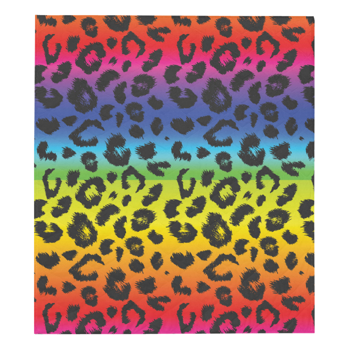 Rainbow Leopard Pattern Print Design A01 Premium Quilt