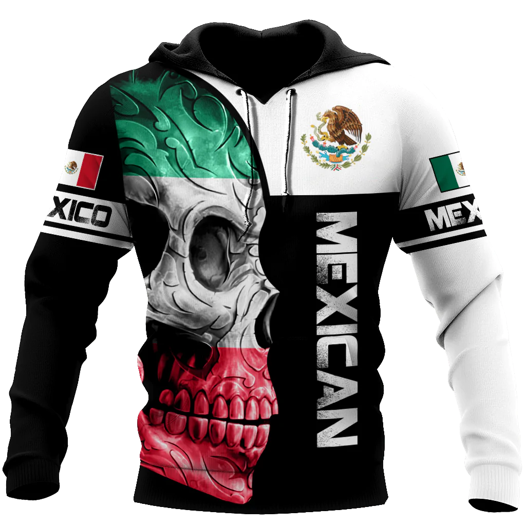 Mexican Skull Unisex Hoodie, 3D All Over Printed Skull Mexican Hoodies, Mexico Skull Hoodie