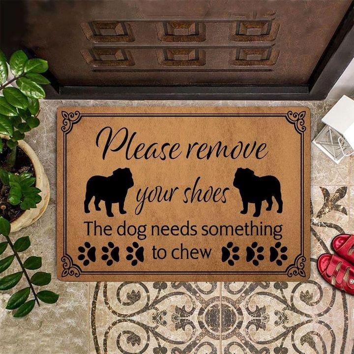 Bulldog Please Remove Your Shoes Funny Indoor And Outdoor Doormat Warm House Gift Welcome Mat Birthday Gift For Dog Lovers