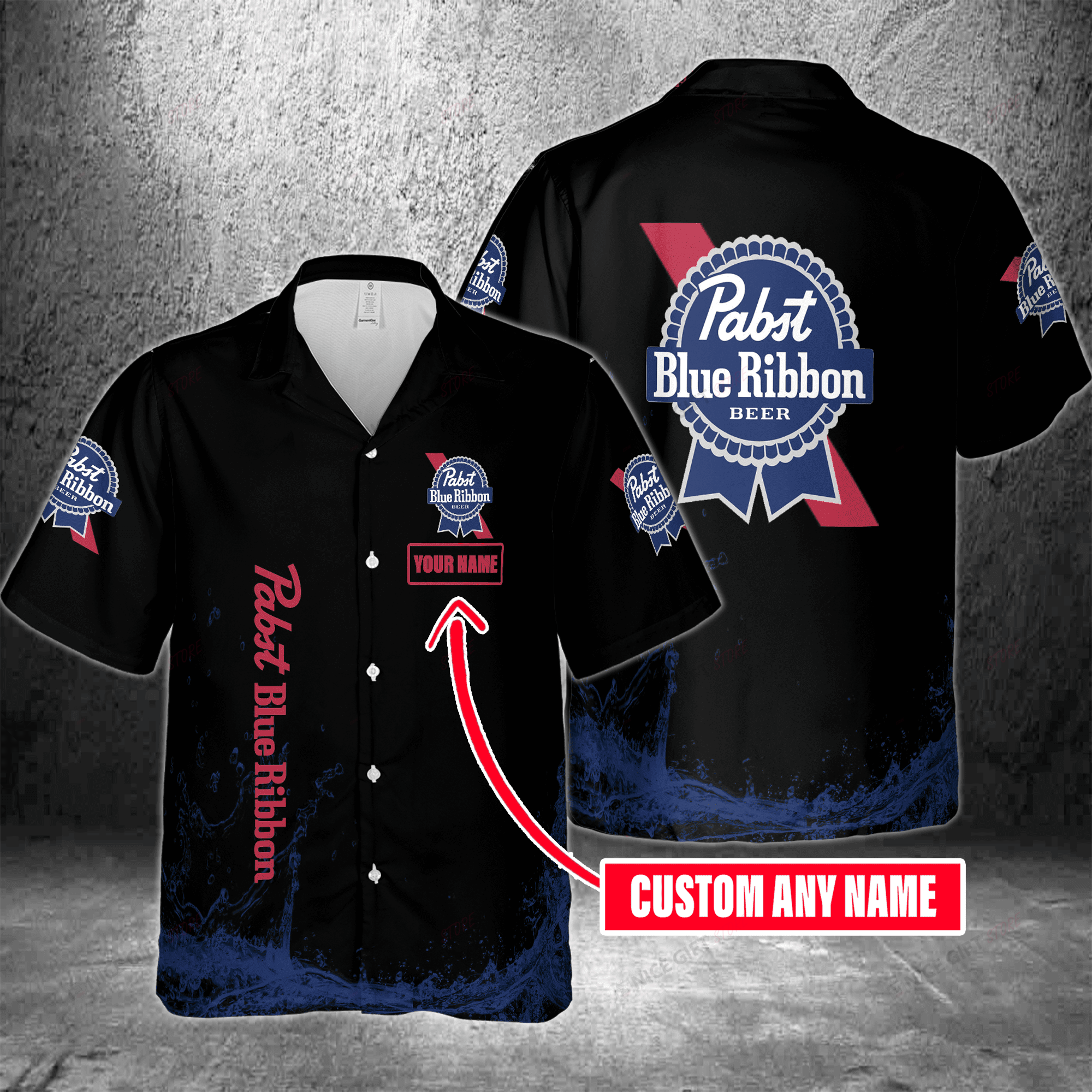 Pabst Blue Ribbon Custom Name Hawaiian Shirt 3Hs-R6A5