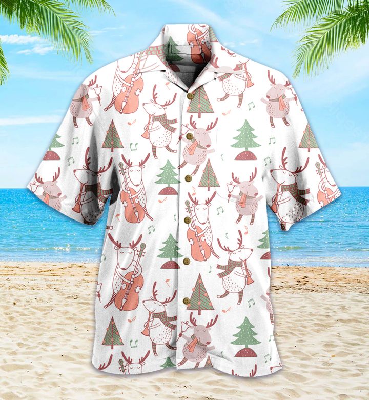 Cute Christmas Reindeer White Hawaii Shirt Ha27238