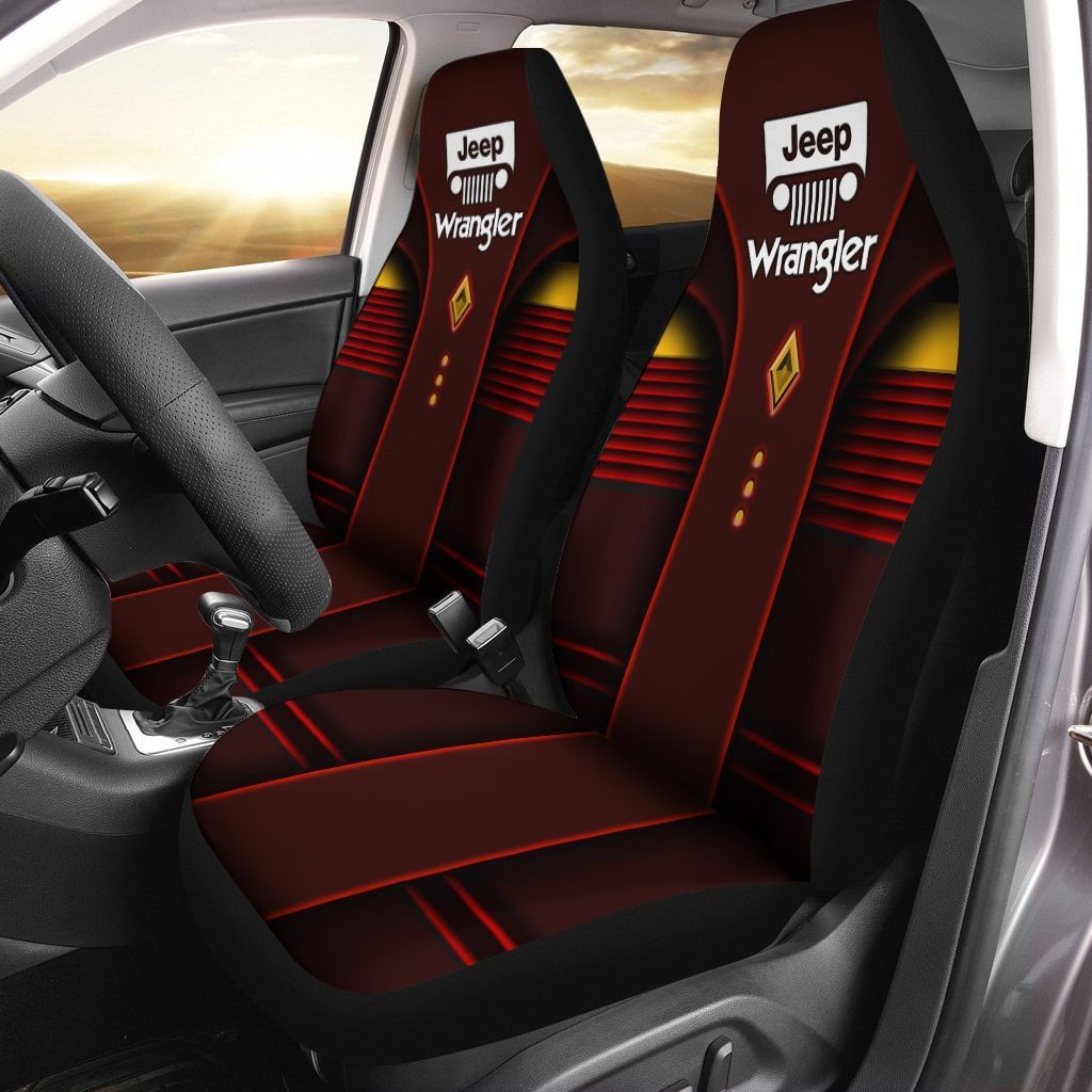 Jeep Wrangler Car Seat Cover (Set Of 2) Ver 16 (Red)