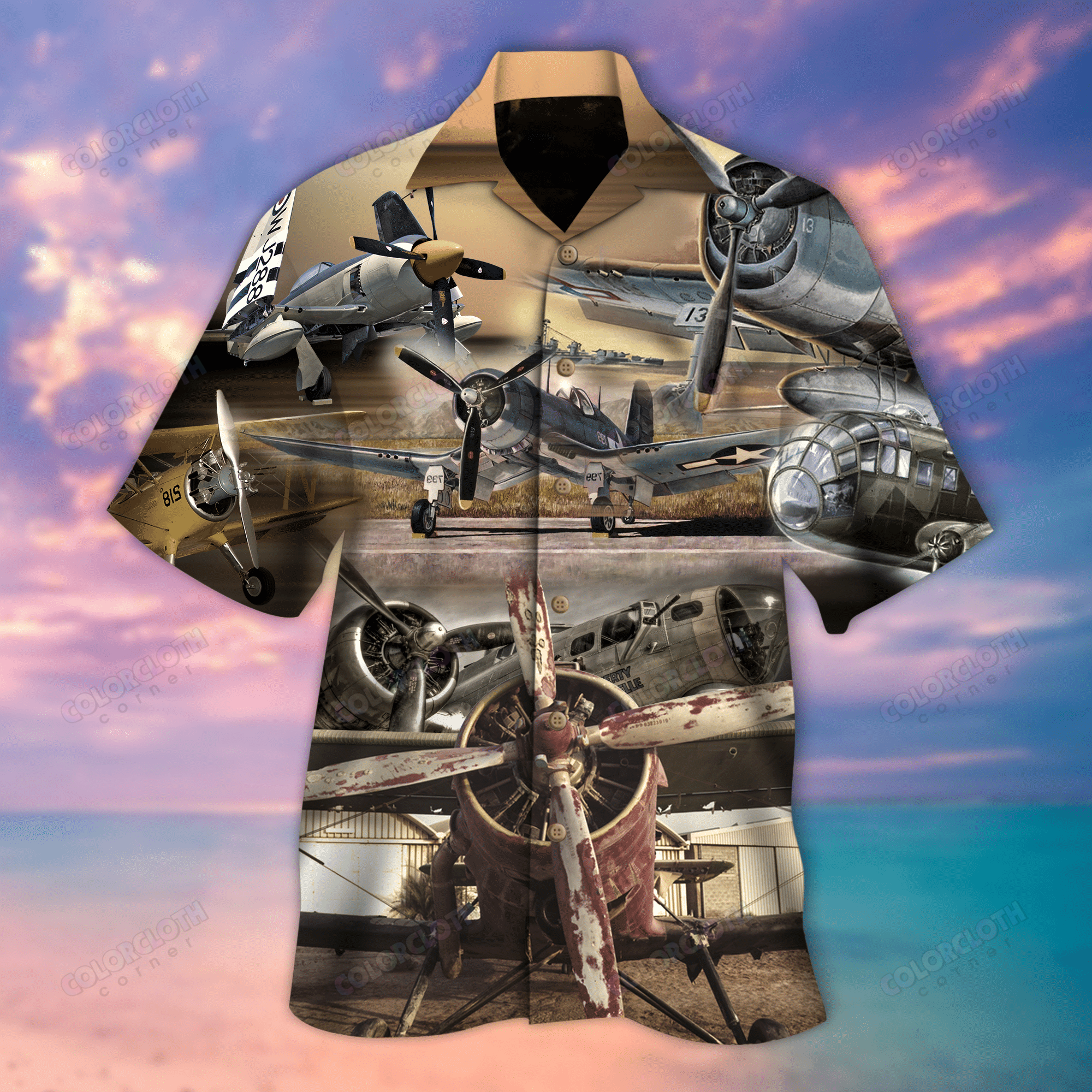 The Sky Is Calling Aircraft Unisex Hawaiian Shirt – RE