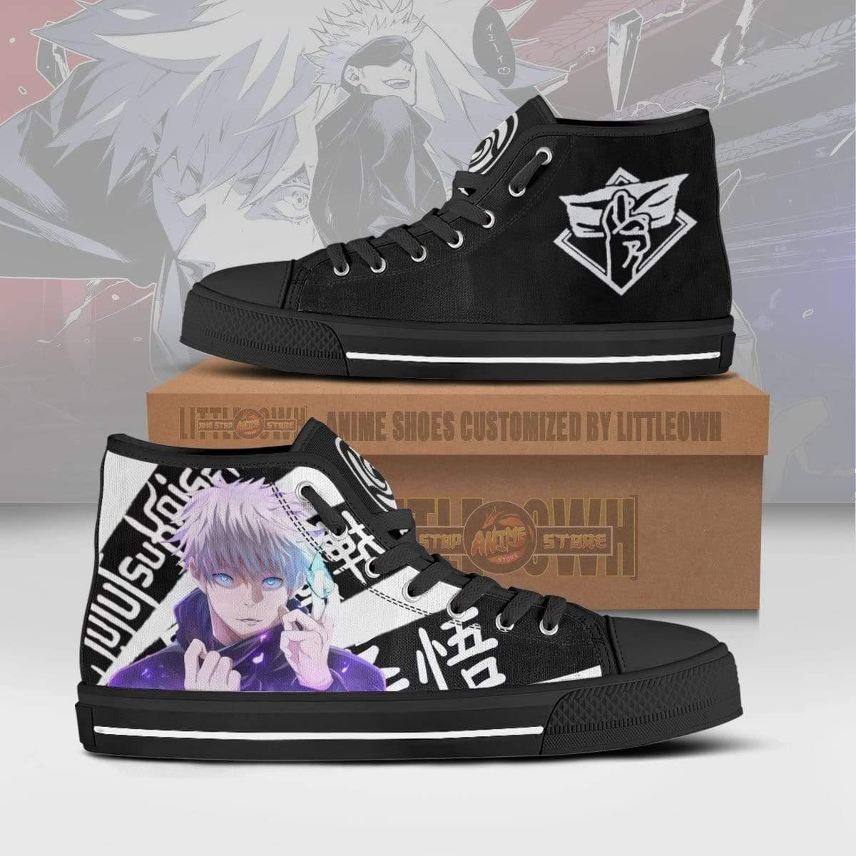 Satoru Gojo High Top Canvas Shoes Custom Jujutsu Kaisen Anime Sneakers ...