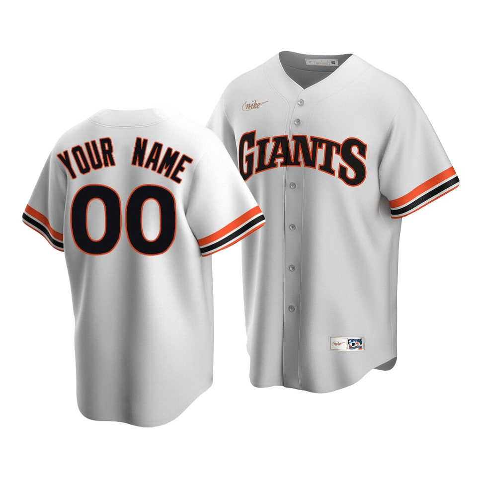 Men’S San Francisco Giants Custom #00 Cooperstown Collection White Home Jersey