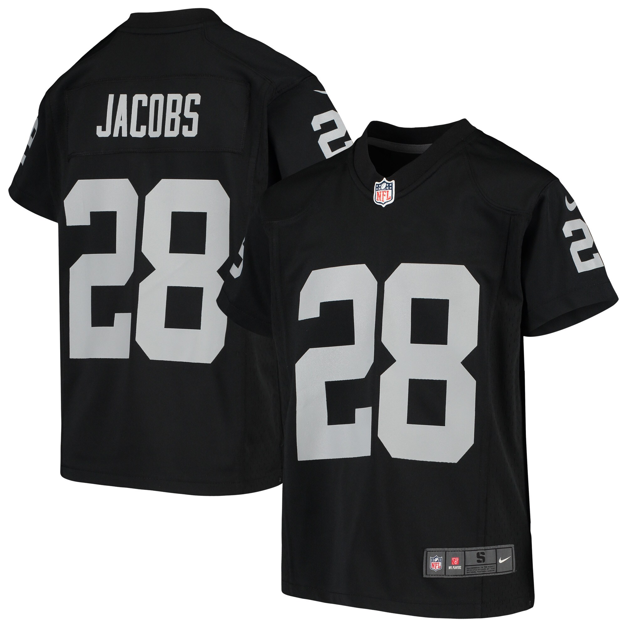 Youth Las Vegas Raiders Josh Jacobs Black Game Jersey 2