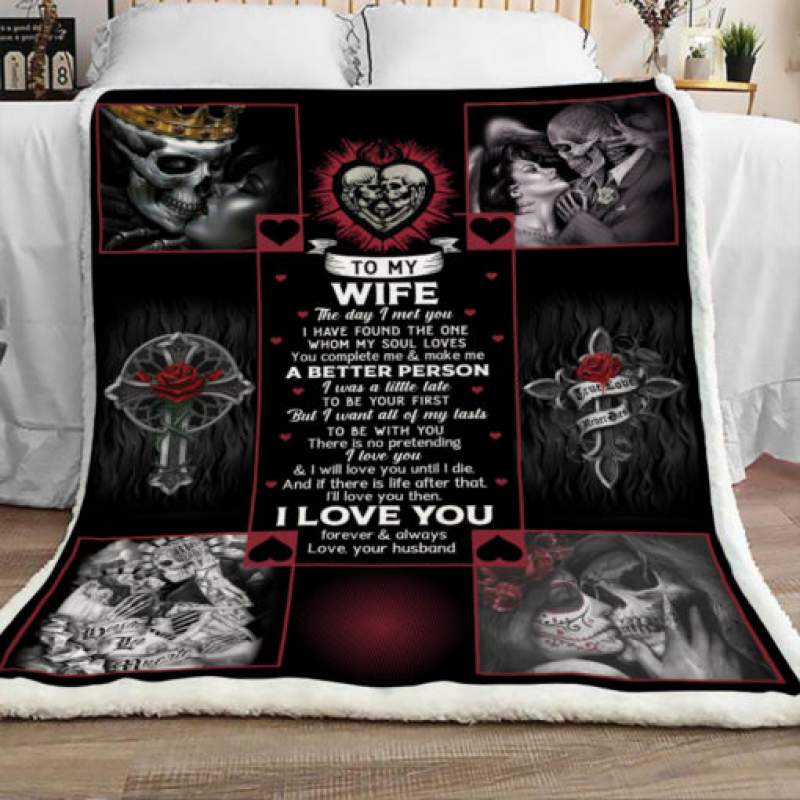 Skull Husband and Wife Sherpa Blanket JR1601 73O31