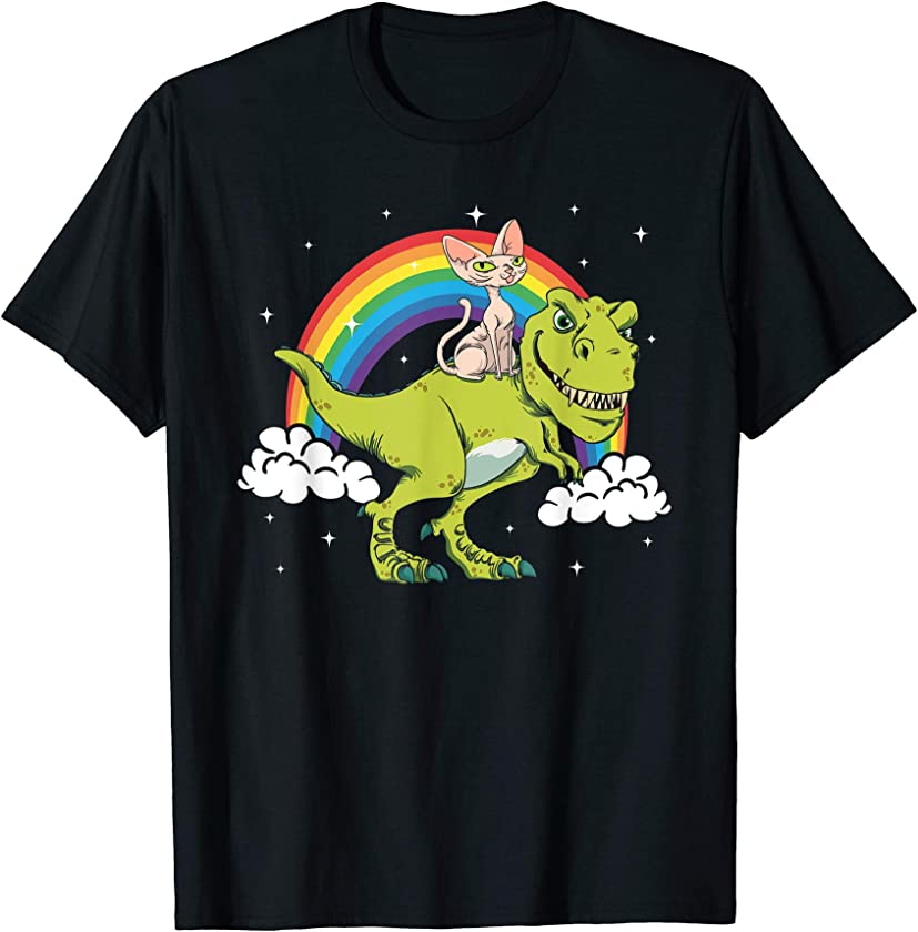 Sphynx Cat Kitten T Rex Dinosaur Tyrannosaurus Tshirt Gift