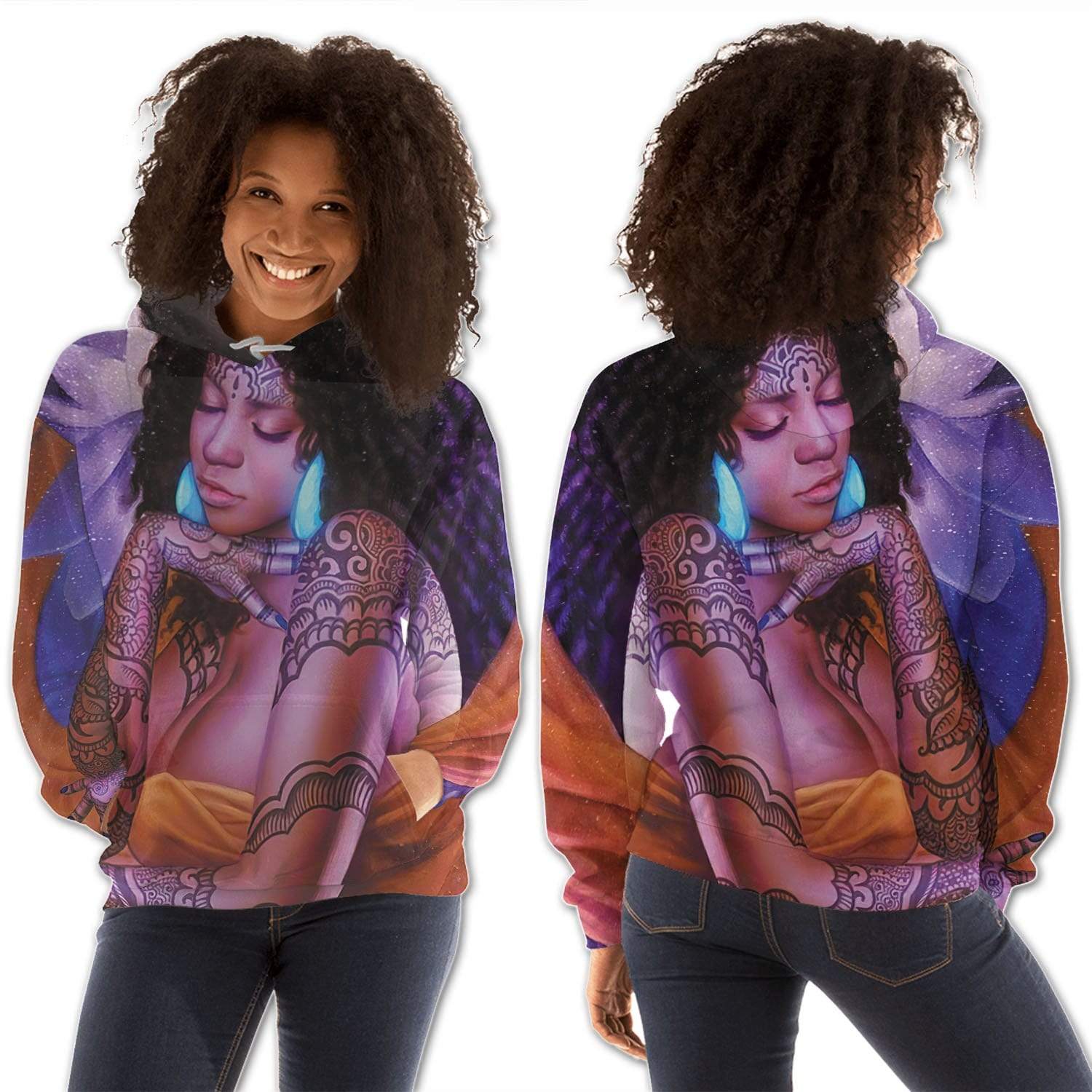 African American Hoodies Pretty African American Female Modern Afrocentric Clothing