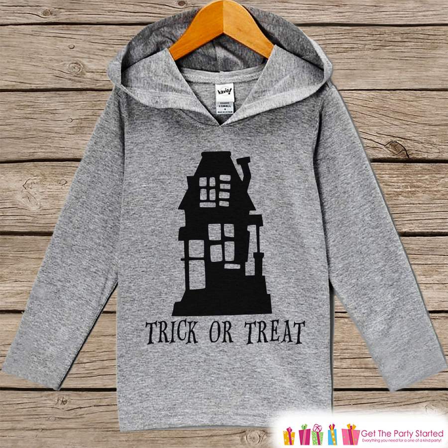 Kids Halloween Shirt - Trick or Treat Halloween Hoodie - Girl or Boy Halloween Hoodie - Haunted House Halloween Hoodie - Halloween Costume - Onlyshirt Fashion