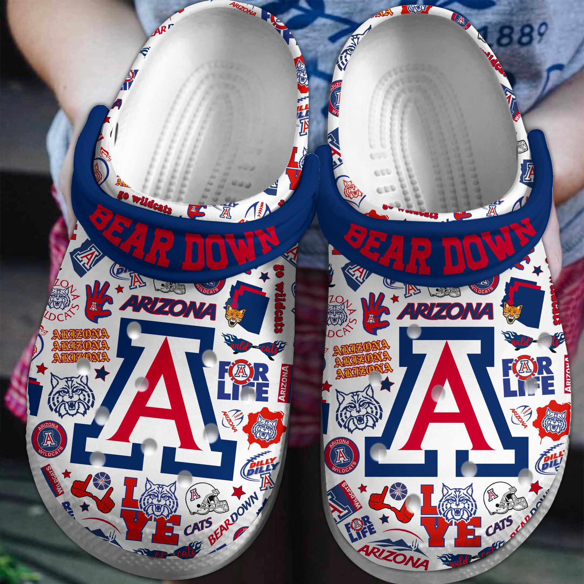 Arizona Wildcats NCAA Sport Crocs Crocband Clogs Shoes Comfortable For Men Women and Kids