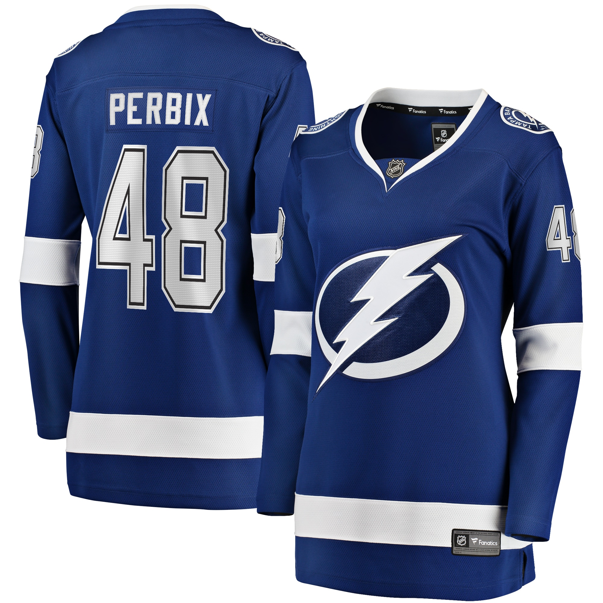 Nick Perbix Tampa Bay Lightning Branded Women's Home Breakaway Player Jersey – Blue