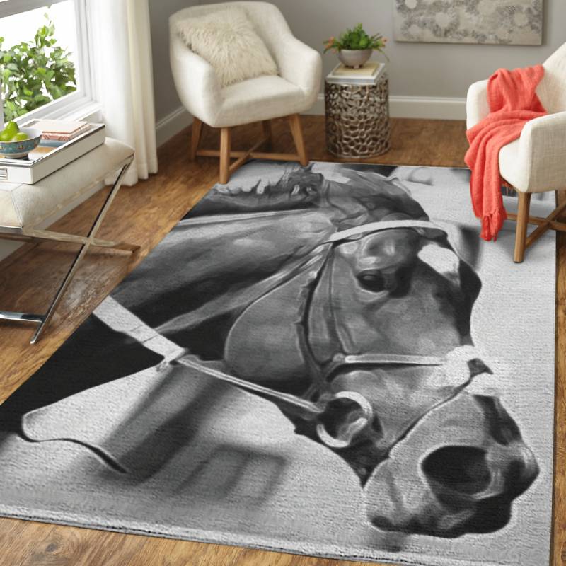 Racehorse Franklen Close  – Animals Area Rug Carpet