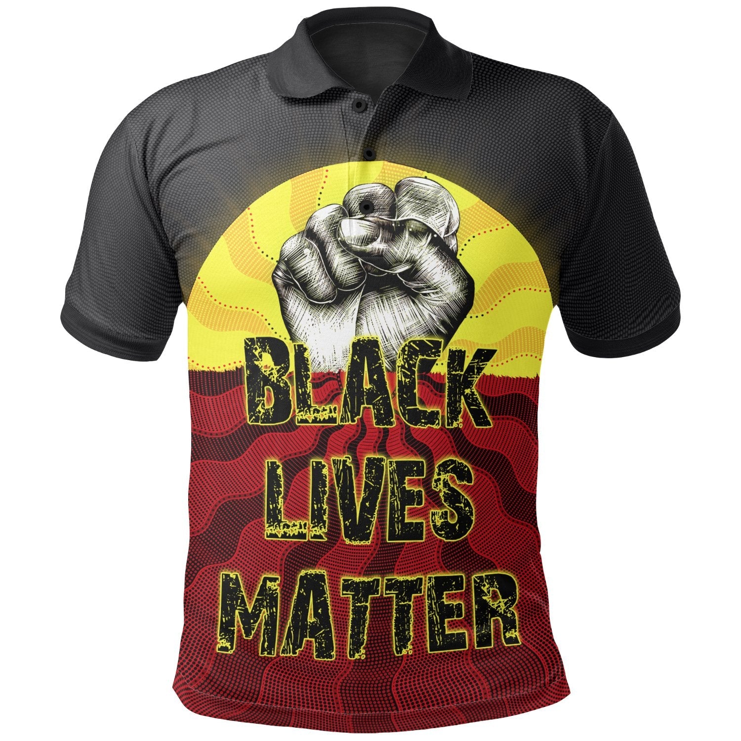 Aboriginal Polo – Aboriginal Black Lives Matter Sun Dot Painting Polo Shirt