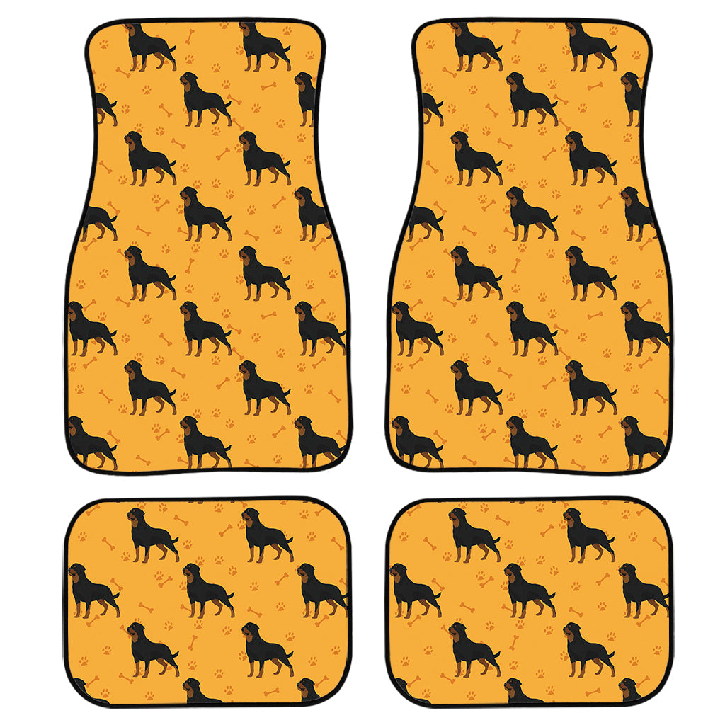 Rottweiler Dog Pattern Print Front And Back Car Floor Mats, Front Car Mat