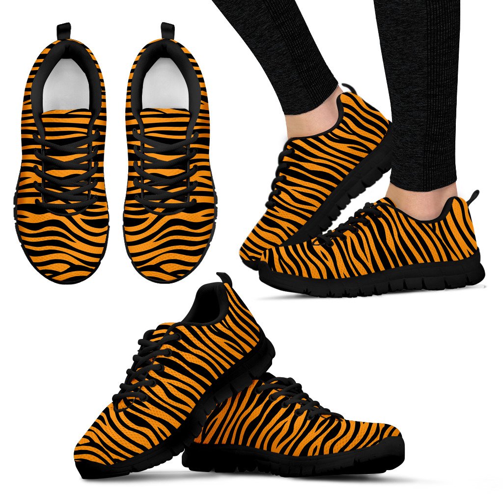 Bengal Tigers Skin Print Pattern Background Women’S Sneaker Shoes