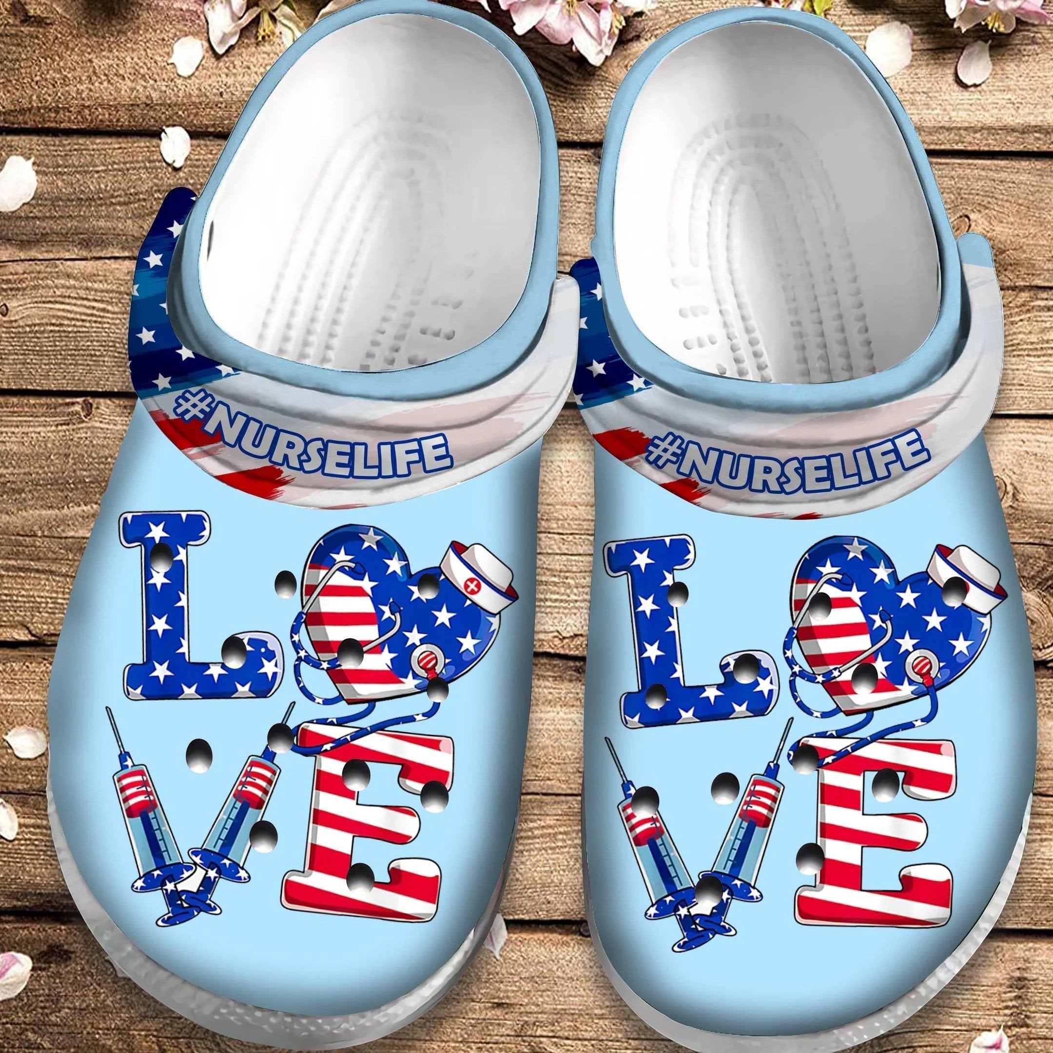 American Love Nurse Shoes Crocs Clog 4Th Of July Gift For Men Women Nurse – Gigo Smart