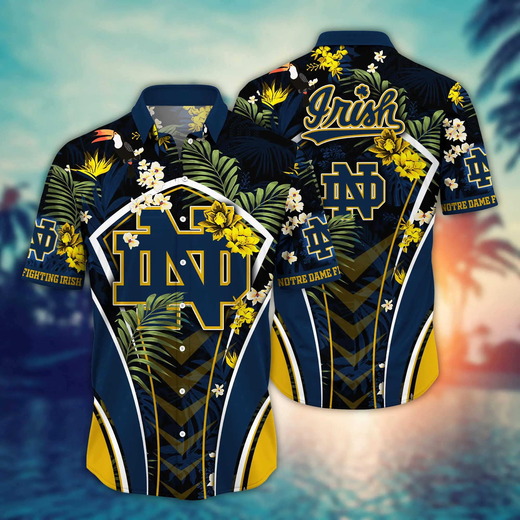 Notre Dame Fighting Irish NCCA Hawaiian Shirt Beach Season Aloha Shirt