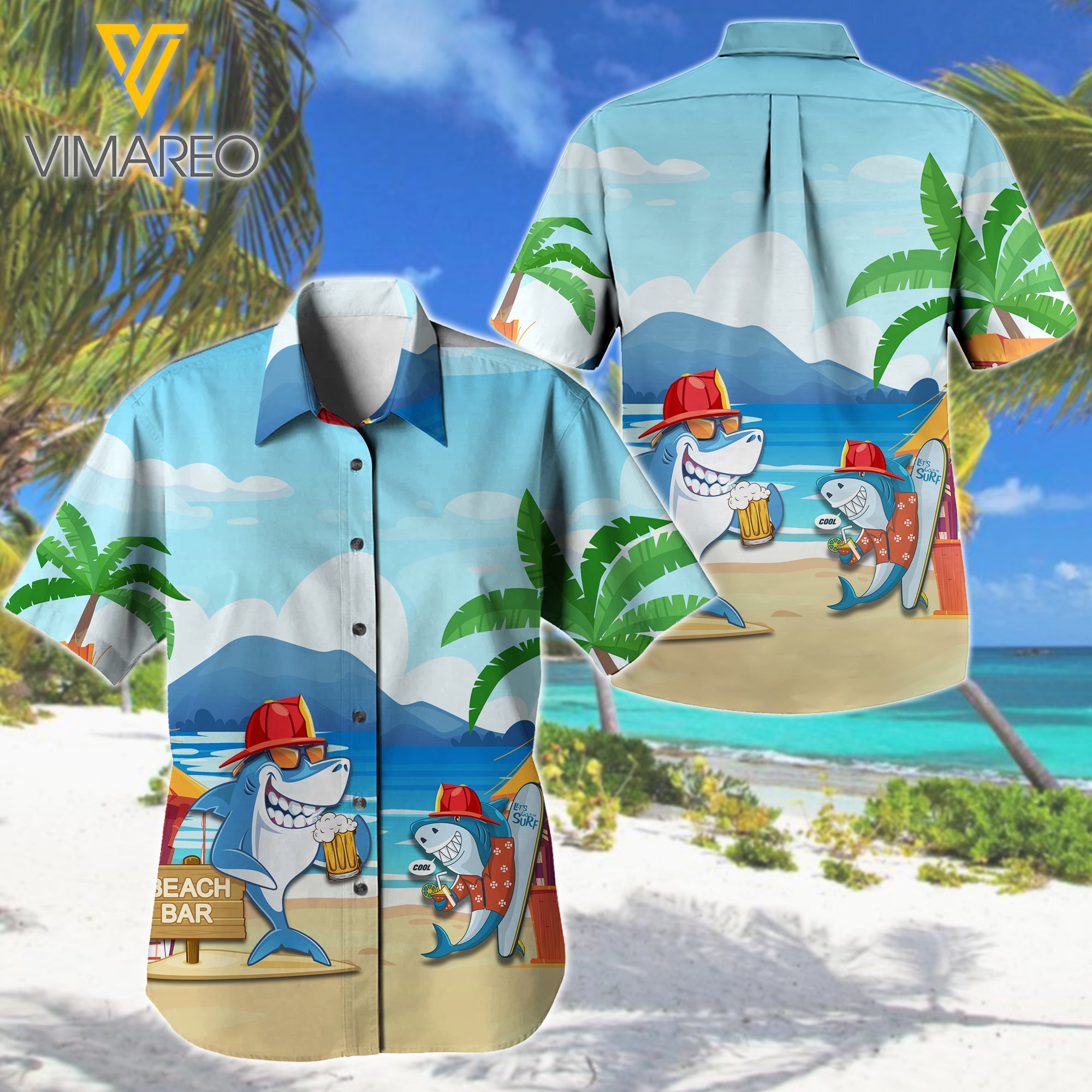 Firefighter Shark Printed Hawaiian Shirt Mq Ha110214