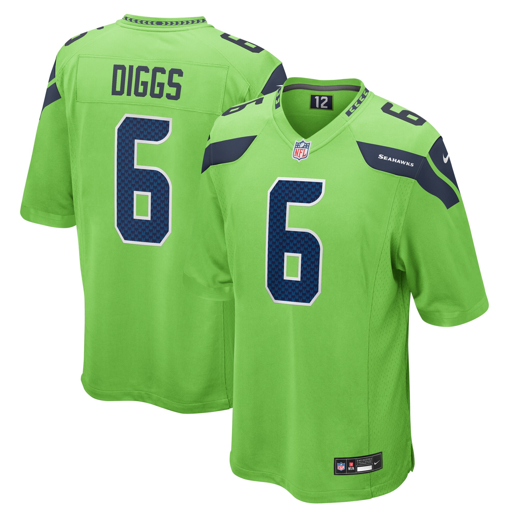 Men’s Seattle Seahawks Quandre Diggs Neon Green  Game Jersey