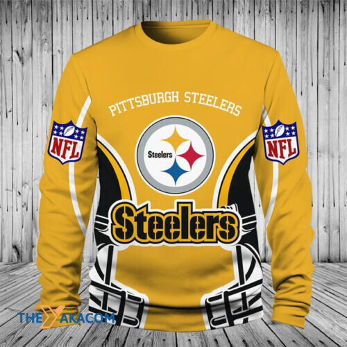 Pittsburgh Steelers Helmet Gift Nfl Sweatshirt Long Sleeve Crewneck Casual Pullover Top