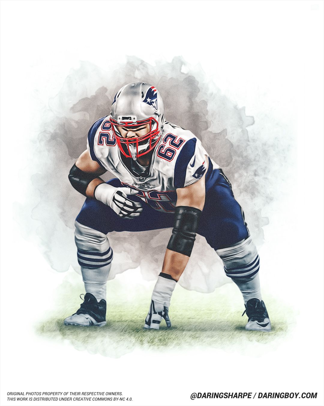 New England Patriots Joe Thuney #62 Poster For Fans poster canvas