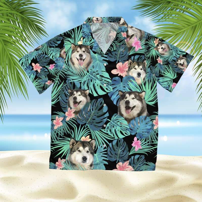 Alaskan Hawaiian Shirt, Dog Summer Leaves Hawaiian Shirt, Unisex Print Aloha Short Sleeve Casual Shirt