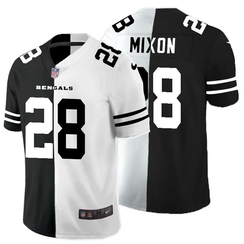 Cincinnati Bengals Joe Mixon #28 NFL 2020 Black And White Jersey