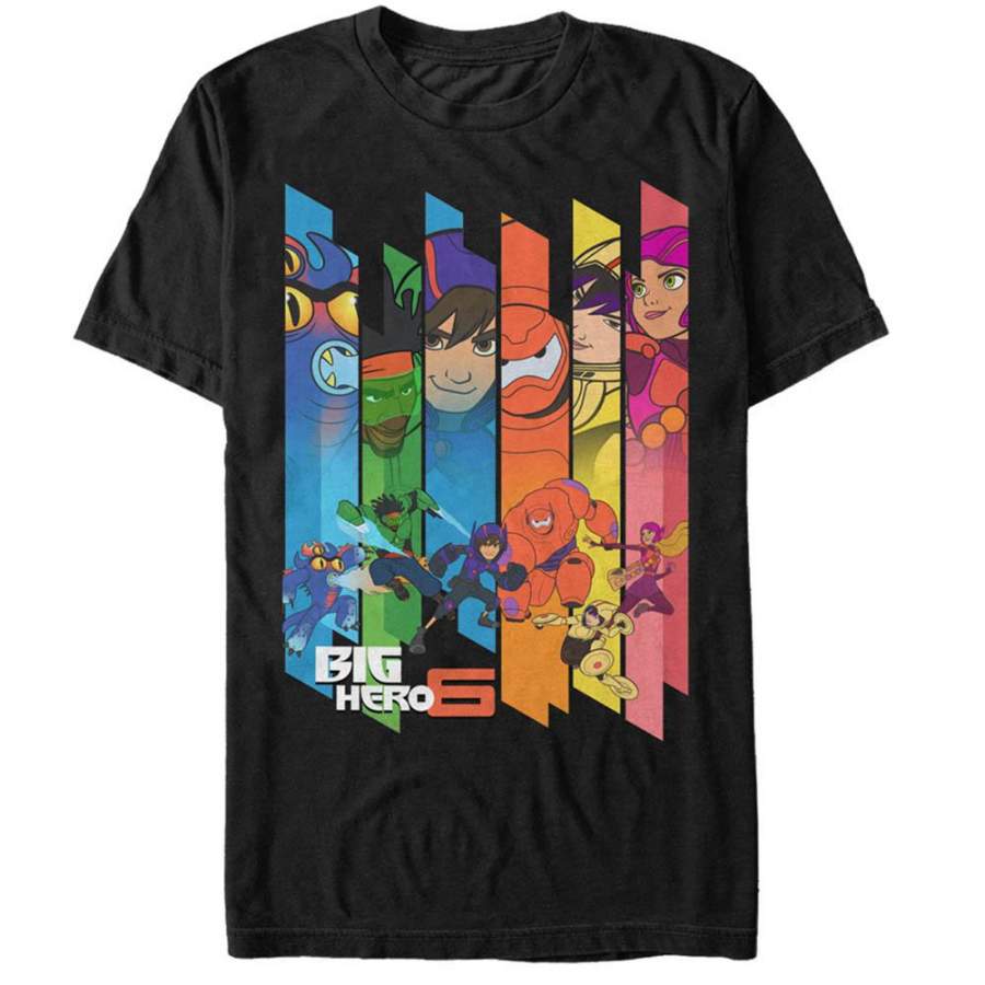 Big Hero 6 Men’s Superhero Team  T Shirt Black S