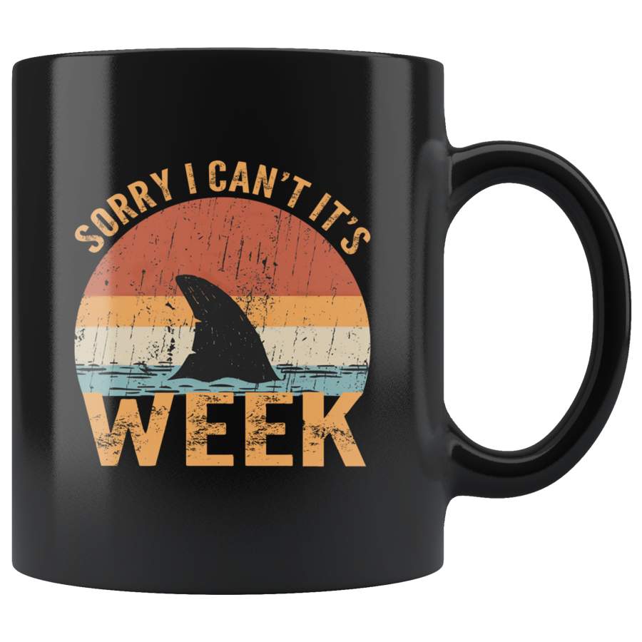 Sorry I can’t it’s week shark vintage retro black coffee mugs