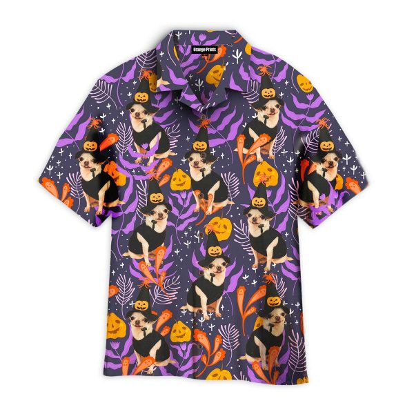 Chihuahua Halloween Pumkins Tropical Pattern Hawaii Shirt For Men Women Ha71118