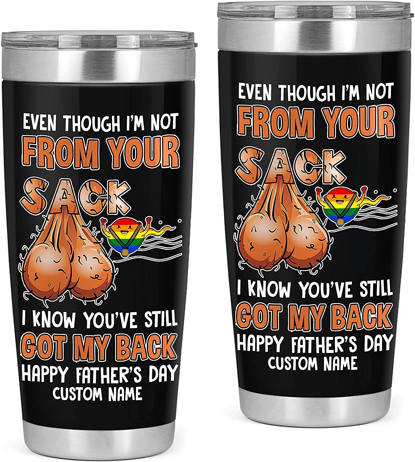 Customized Gay Tumbler With Name, Lgbt Pride Tumbler For Father Day