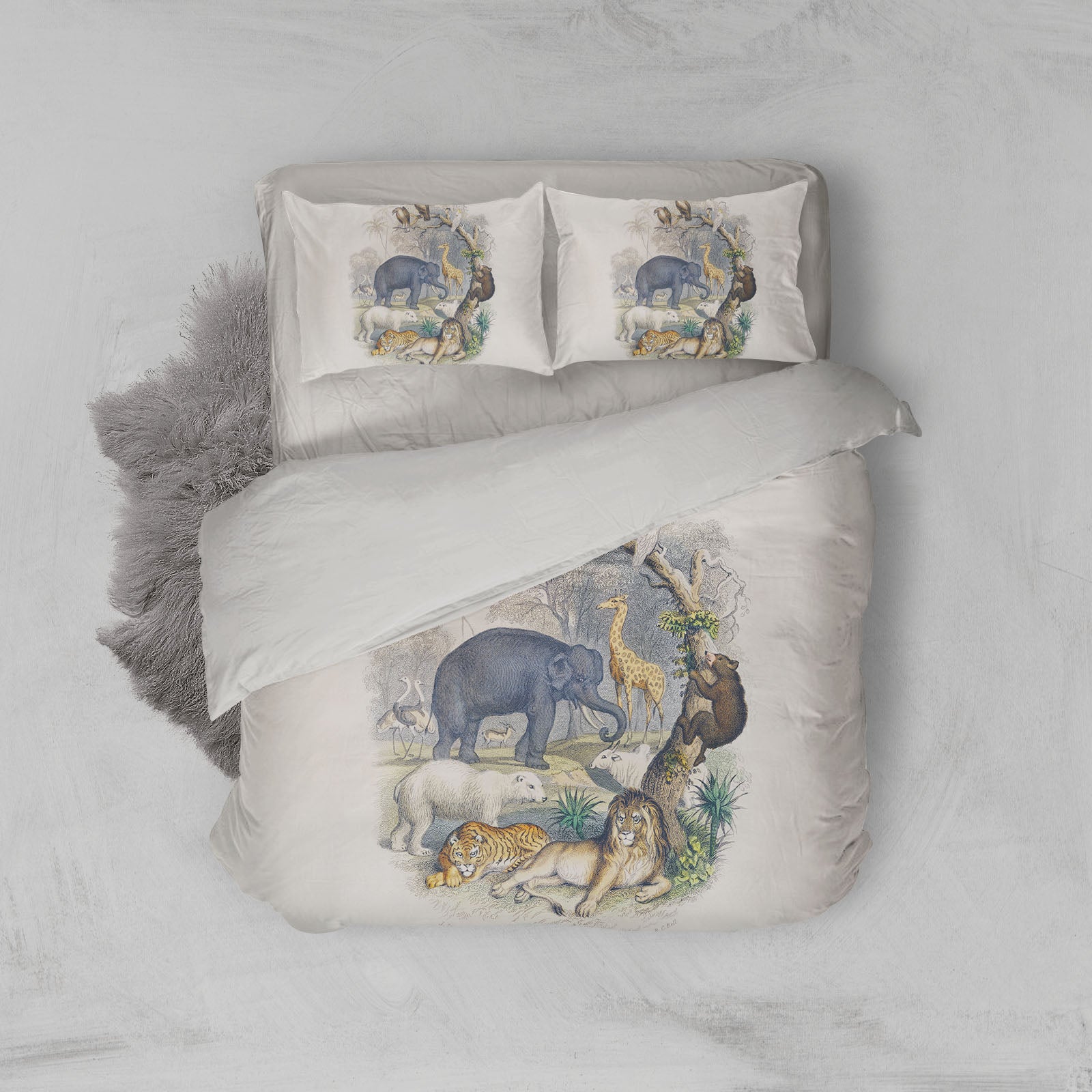 3D Hand Drawn Elephant Animal Quilt Cover Set Bedding Set Duvet Cover Pillowcases Lxl