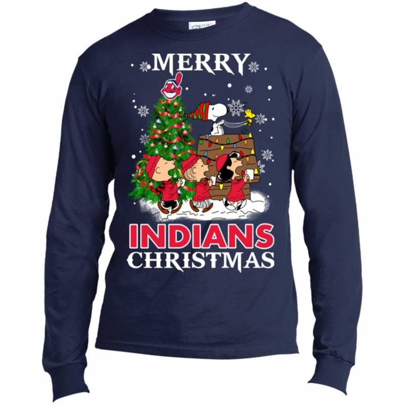 Merry Cleveland Indians Christmas Snoopy Ugly Sweater Style Shirts