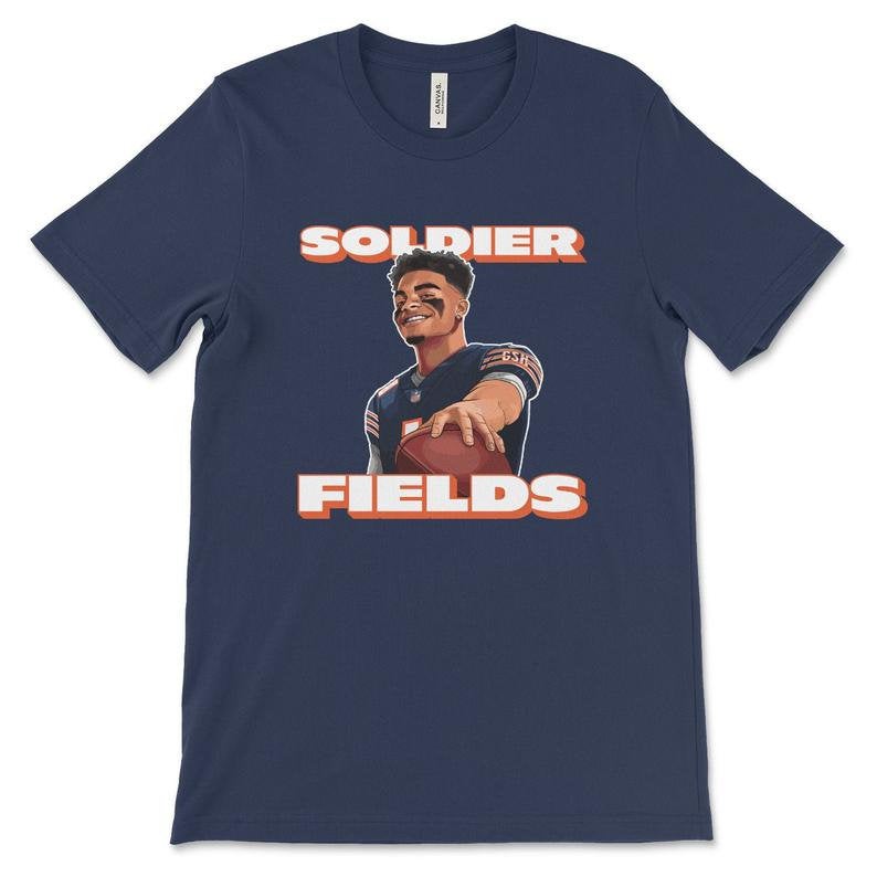 Justin Fields Chicago Bears Draft Night, Soldier Fields Chicago Bears Justin Fields Shirt, Chicago Bears Defensive Line Tshirt