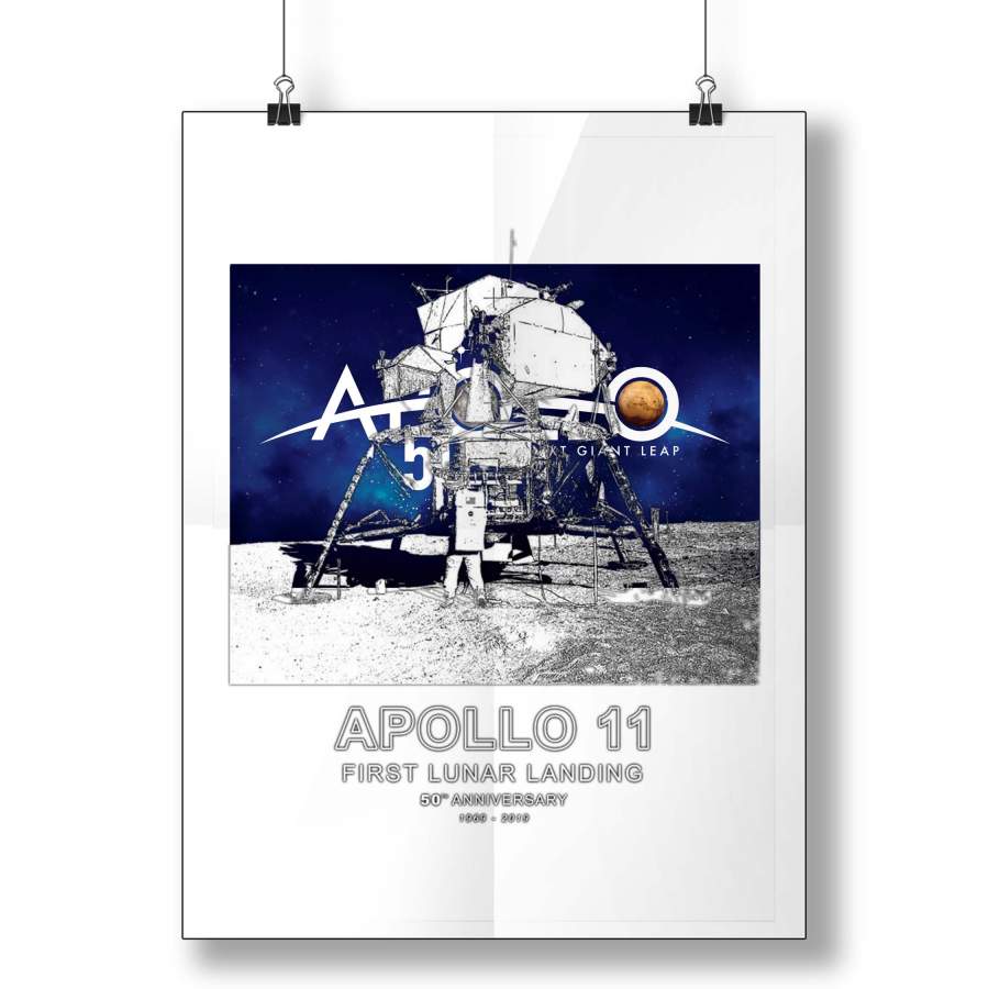 Apollo 11 50th Anniversary Moon Landing 1969 2019 Poster Poster Art Design 