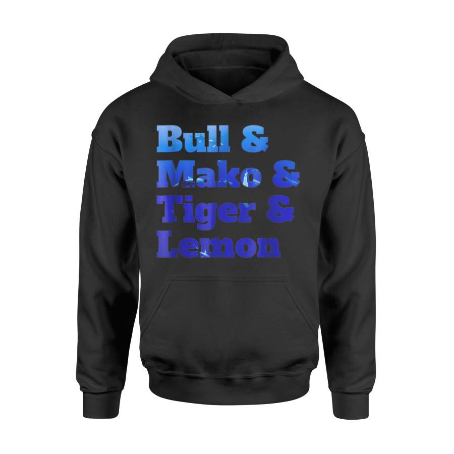 Bull Mako Tiger And Lemon Shark Hoodie