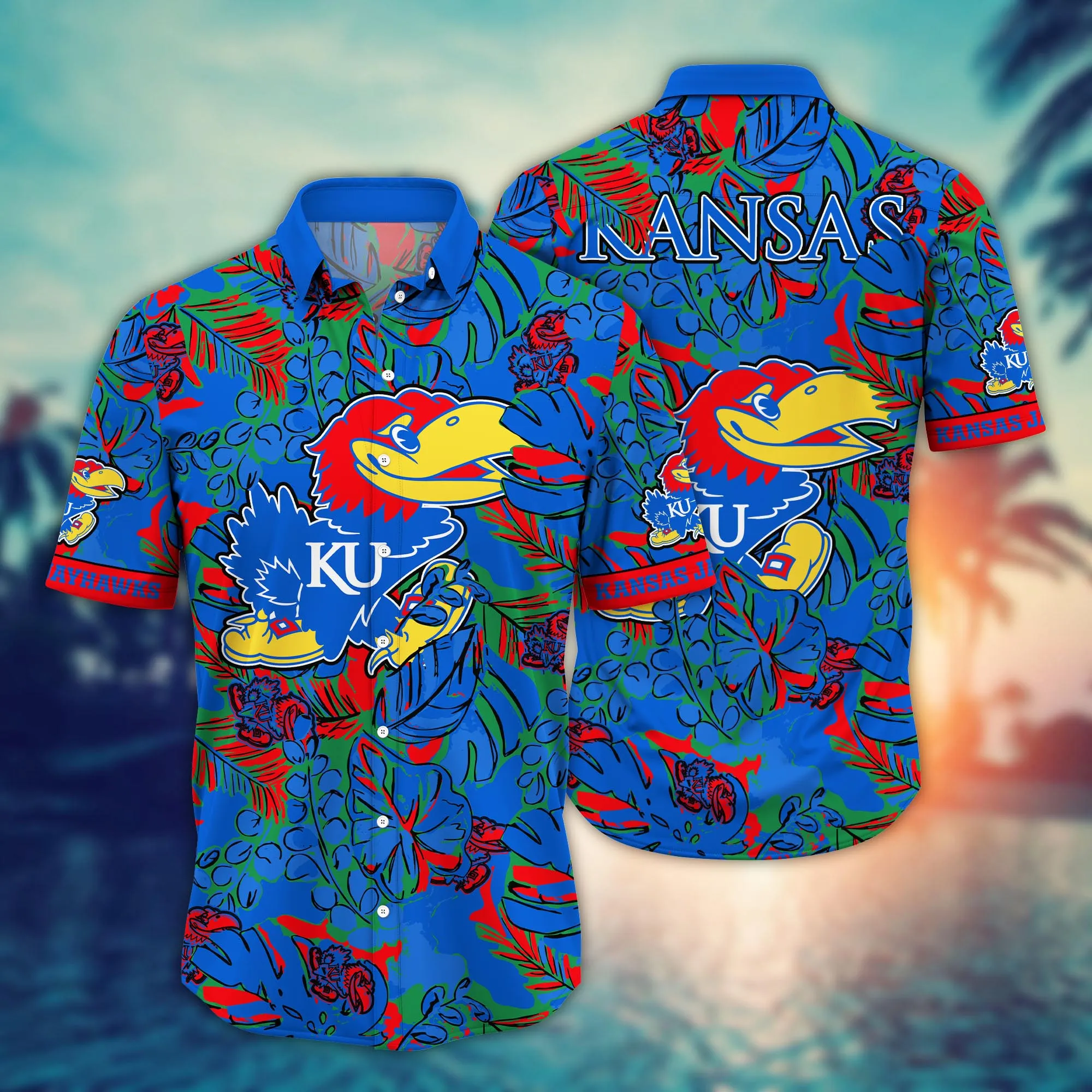 Kansas Jayhawks NCCA Hawaiian Shirt Warm Days Aloha Shirt