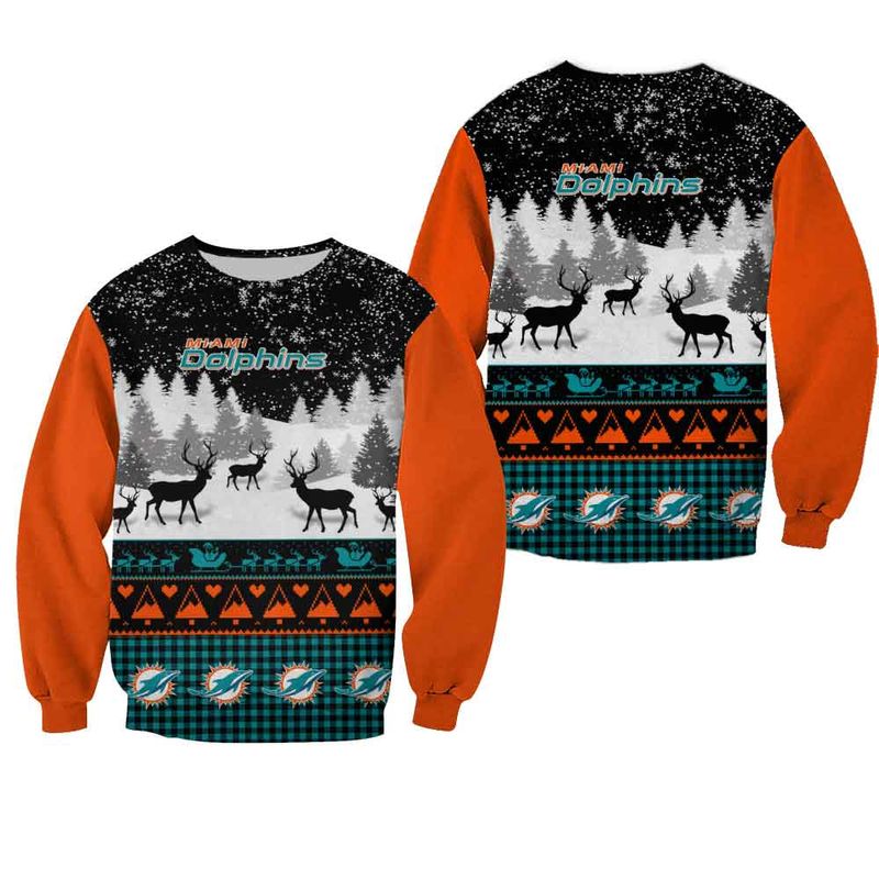 Miami Dolphins Casual Christmas Sweatshirt